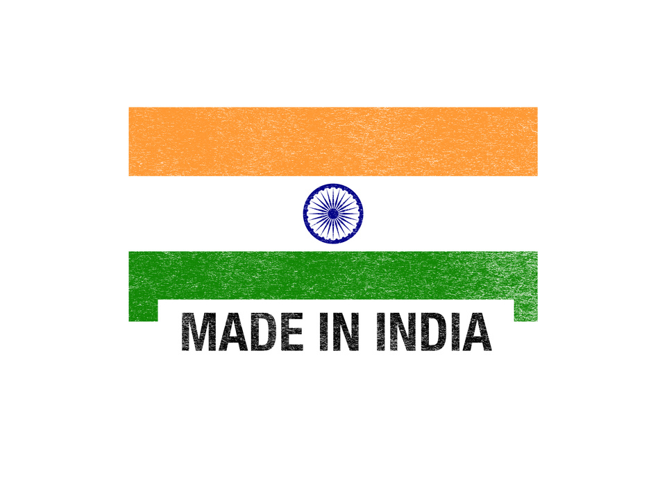 Made In India Flag  Barcode On White